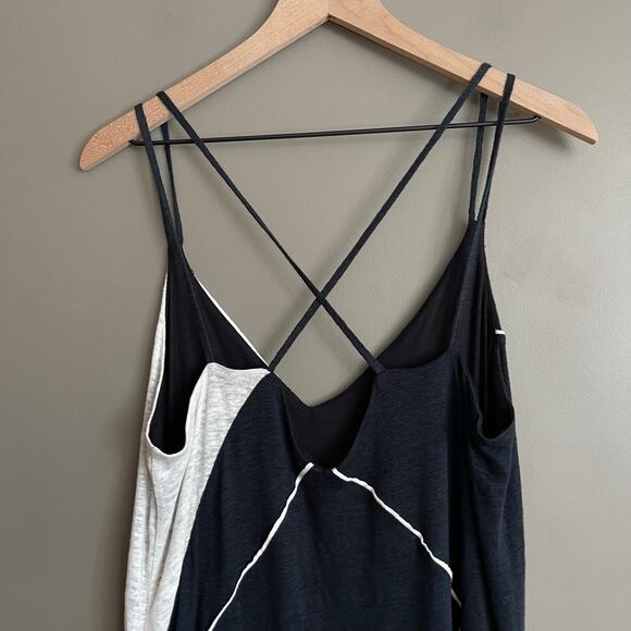 NWT Splendid x Margherita Positano Slip Dress Navy Blue Grey Colorblock Medium - Picture 10 of 16